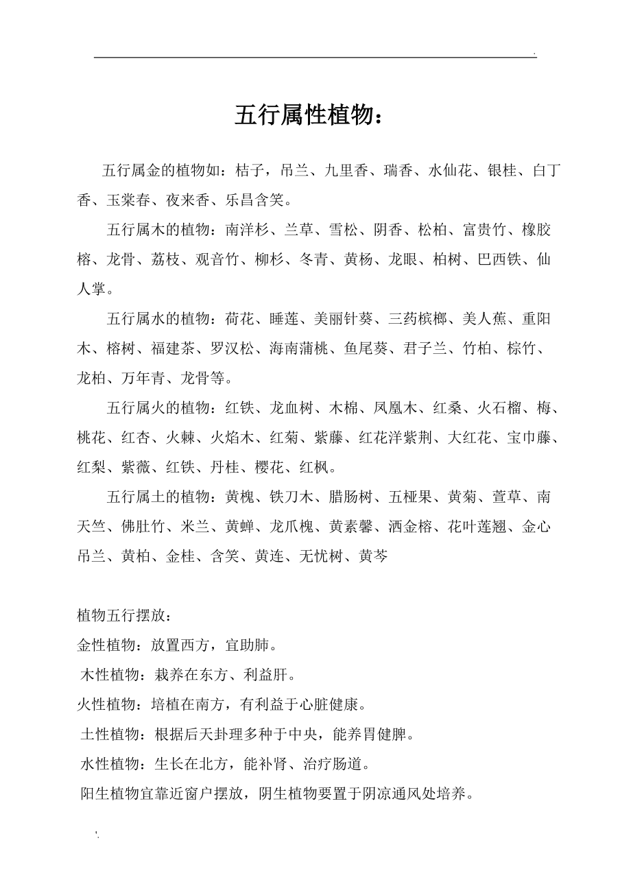 五行属火植物