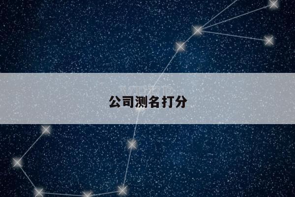 公司测名打分